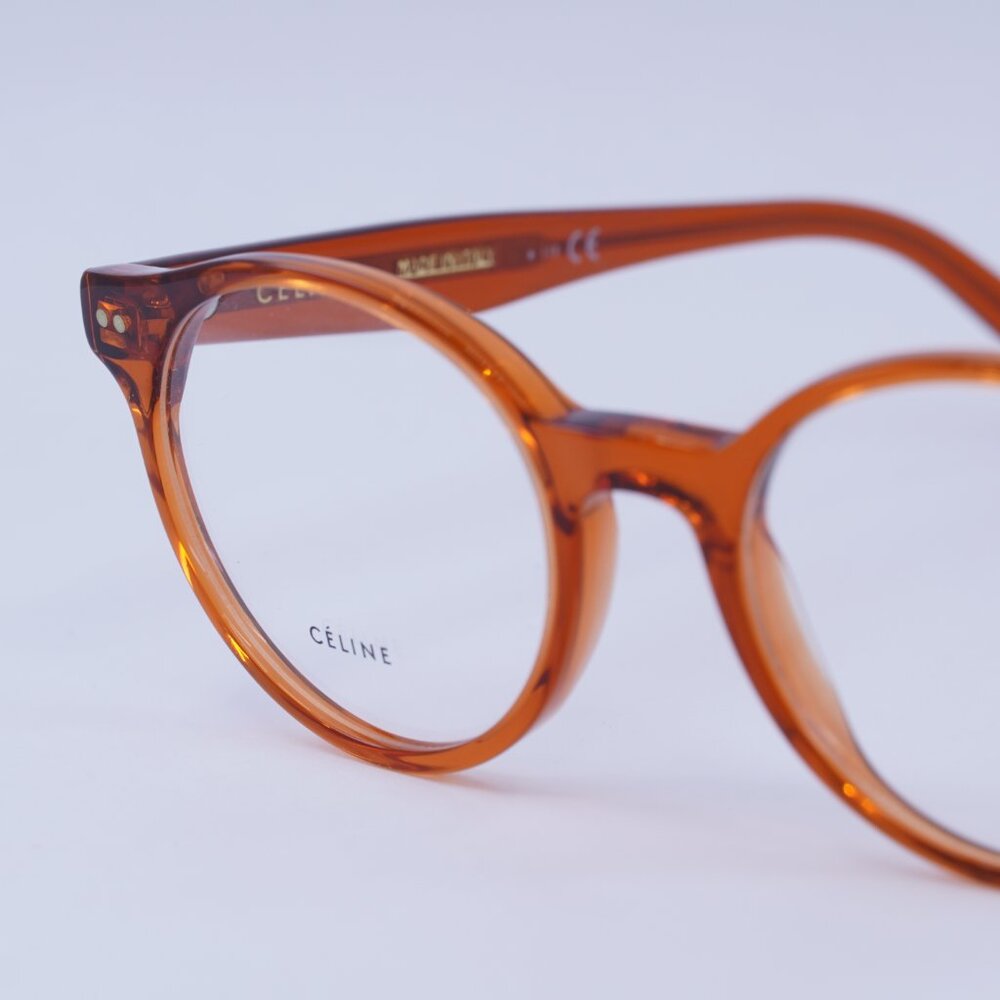 🕶️ New Celine CL50008I 042 Eyeglasses - Orange Frame 49mm - Picture 3 of 9